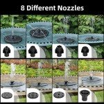 Solar Bird Bath Fountain with LED Lights & Nozzles