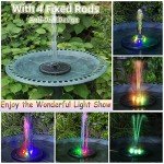 Solar Bird Bath Fountain with LED Lights & Nozzles