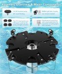 Large Pond Floating Fountain with LED RGB Lights