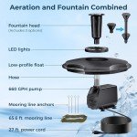 RGB LED Floating Pond Fountain with 30ft Cable