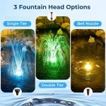RGB LED Floating Pond Fountain with 30ft Cable