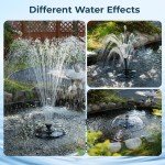 RGB LED Floating Pond Fountain with 30ft Cable