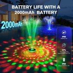 Upgraded Solar Floating Fountain with LED Lights