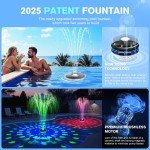 Upgraded Solar Floating Fountain with LED Lights