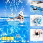 Upgraded Solar Floating Fountain with LED Lights