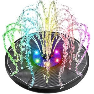 Solar Floating Fountain with Flower and Nozzles
