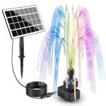 Solar Fountain Pump with Colorful Lights & Nozzles