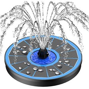 Solar Powered Bird Bath Fountain with 7 Nozzles