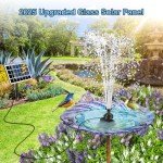 Solar Fountain Pump with Colorful Lights & Nozzles