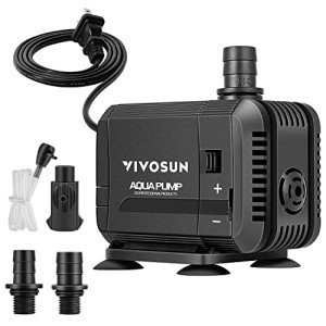 VIVOSUN Quiet Submersible Pump for Ponds & Tanks