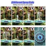Solar Powered Bird Bath Fountain with 7 Nozzles