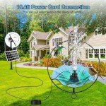 Solar Fountain Pump with Colorful Lights & Nozzles