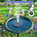 Solar Powered Bird Bath Fountain with 7 Nozzles