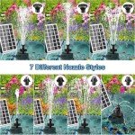 Solar Fountain Pump with Colorful Lights & Nozzles