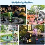 Solar Fountain Pump with Colorful Lights & Nozzles