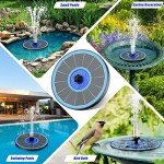 Solar Powered Bird Bath Fountain with 7 Nozzles