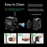 VIVOSUN Quiet Submersible Pump for Ponds & Tanks