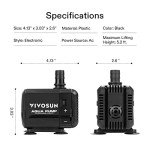 VIVOSUN Quiet Submersible Pump for Ponds & Tanks