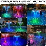 Large Solar Pool Fountain with Light Show