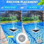 Large Solar Pool Fountain with Light Show
