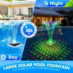 Large Solar Pool Fountain with Light Show