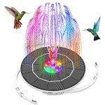 Solar Fountain Pump with LED Lights and Nozzles