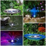 Solar Fountain Pump with LED Lights and Nozzles