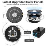 Solar Fountain Pump with LED Lights and Nozzles