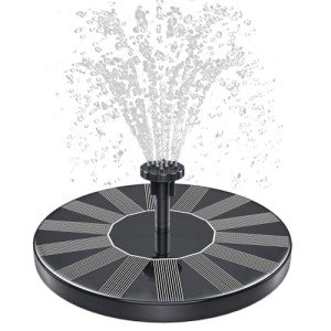 Solar Bird Bath Fountain with Floating Pump and Nozzles