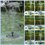 Solar Bird Bath Fountain with Floating Pump and Nozzles