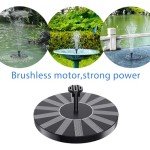 Solar Bird Bath Fountain with Floating Pump and Nozzles