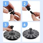 Solar Bird Bath Fountain with Floating Pump and Nozzles