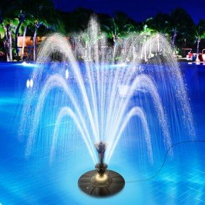 Floating Pond Fountain with LED Lights & Sprinklers