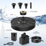 Floating Pond Fountain with LED Lights & Sprinklers
