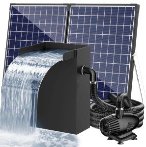 55W Solar Fountain Pump with Waterfall Box