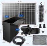 55W Solar Fountain Pump with Waterfall Box
