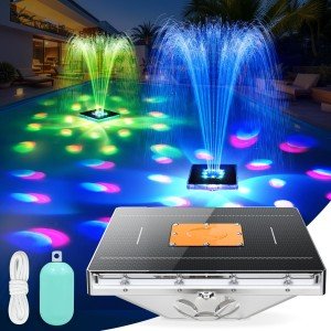 Upgraded Solar Pool Fountain with Light Show