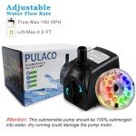 PULACO 10W Submersible Pump with LED Light