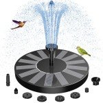 Solar Bird Bath Fountain with 6 Nozzles
