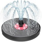 Solar Bird Bath Fountain with Pink Flower Light