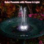 Solar Bird Bath Fountain with Pink Flower Light