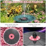 Solar Bird Bath Fountain with Pink Flower Light