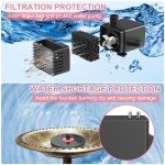 Solar Bird Bath Fountain with Pink Flower Light