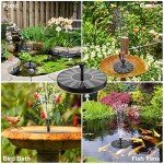 Solar Bird Bath Fountain with 6 Nozzles