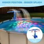 Above Ground Pool Waterfall Fountain with Lights