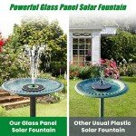 Solar Powered Bird Bath Fountain with Nozzles