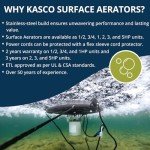 Kasco 3/4HP Surface Aerator with 100ft Power Cord