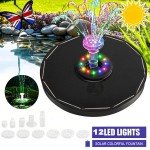 Solar Colorful Fountain with 12 LED Lights