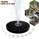 Solar Colorful Fountain with 12 LED Lights