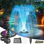 Floating Pond Fountain with LED Lights & Spray Modes